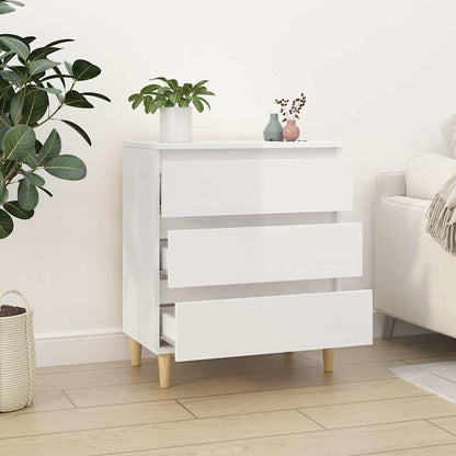Sideboard High Gloss White 60x35x70 cm Engineered Wood