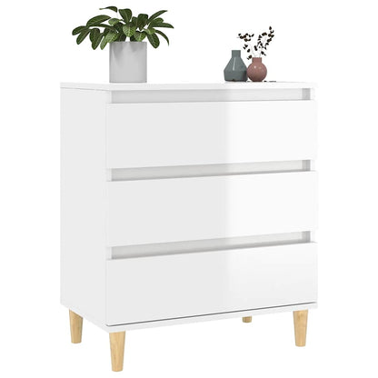 Sideboard High Gloss White 60x35x70 cm Engineered Wood