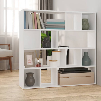 Book Cabinet/Room Divider White 41.3"x9.4"x40.2"