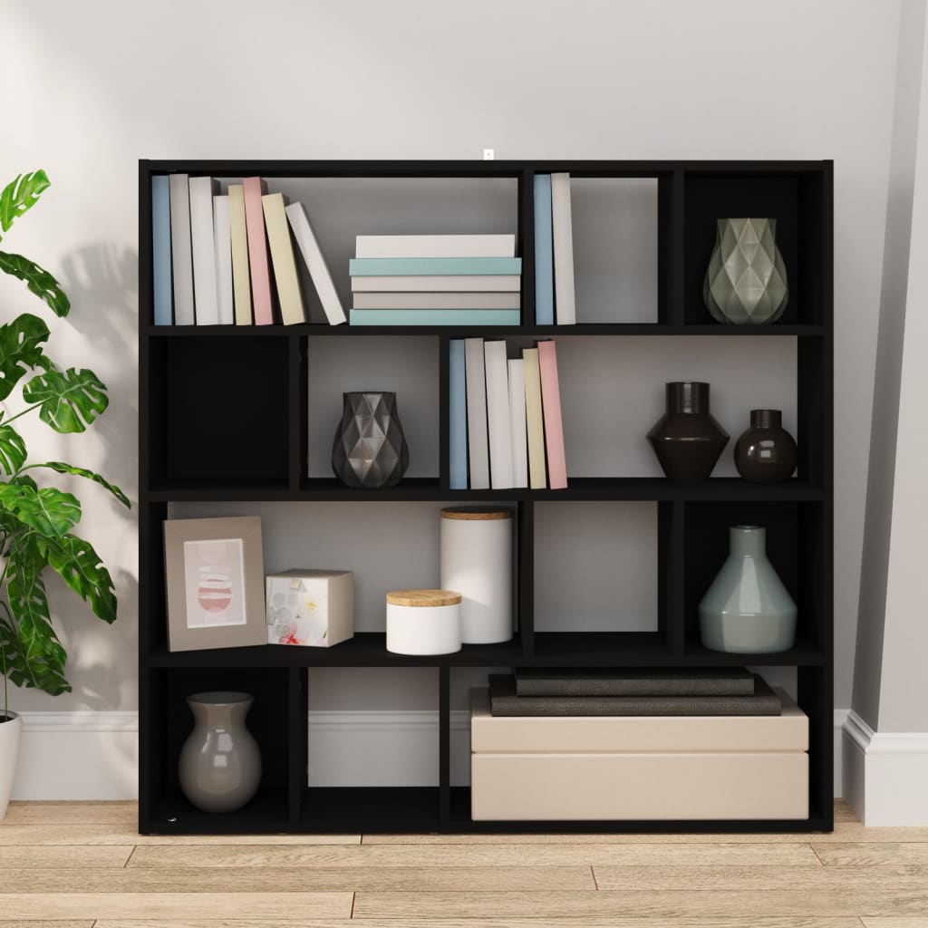 Book Cabinet/Room Divider Black 41.3"x9.4"x40.2"