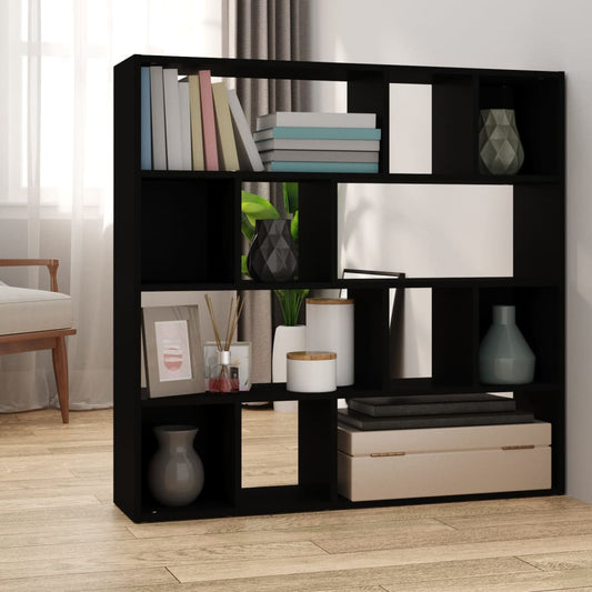 Book Cabinet/Room Divider Black 41.3"x9.4"x40.2"