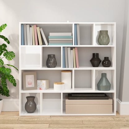 Book Cabinet/Room Divider High Gloss White 105x24x102 cm