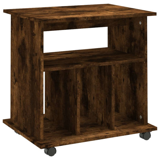 Rolling Cabinet Smoked Oak 60x45x60 cm Engineered Wood