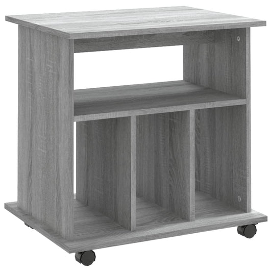 Rolling Cabinet Grey Sonoma 60x45x60 cm Engineered Wood