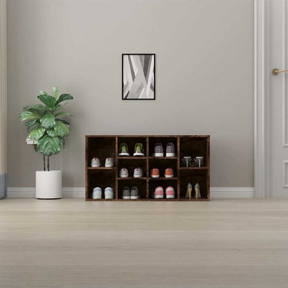 Shoe Bench Smoked Oak 103x30x55 cm Engineered Wood