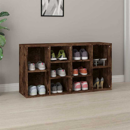 Shoe Bench Smoked Oak 103x30x55 cm Engineered Wood