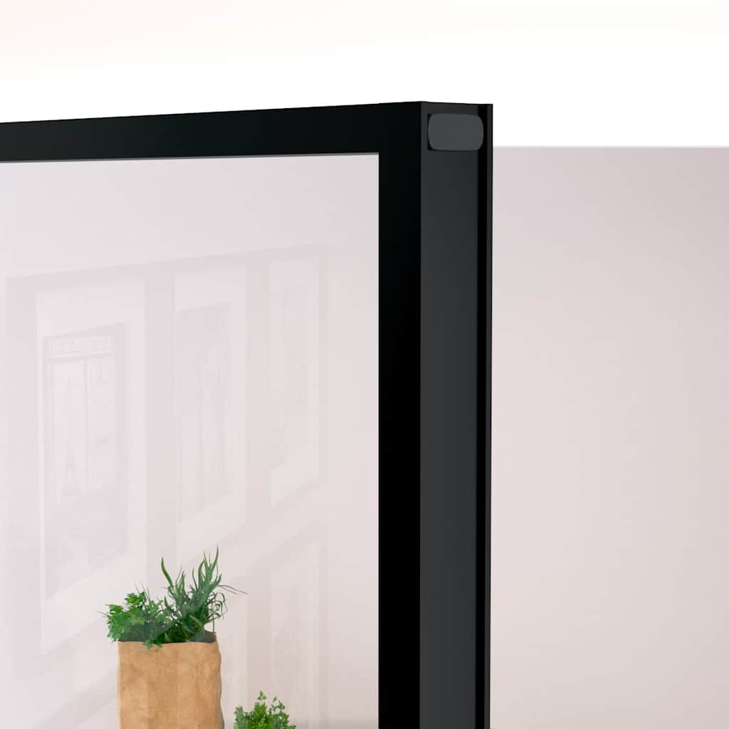 Interior Door Black 32.7"x79.3" Tempered Glass&Aluminum Slim
