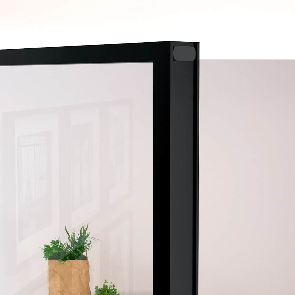Interior Door Black 93x201.5 cm Tempered Glass&Aluminium