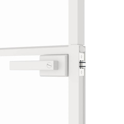 Interior Door White 76x201.5 cm Tempered Glass&Aluminium Slim