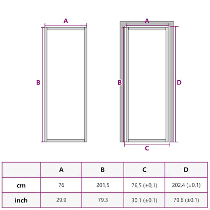 Interior Door White 76x201.5 cm Tempered Glass&Aluminium Slim