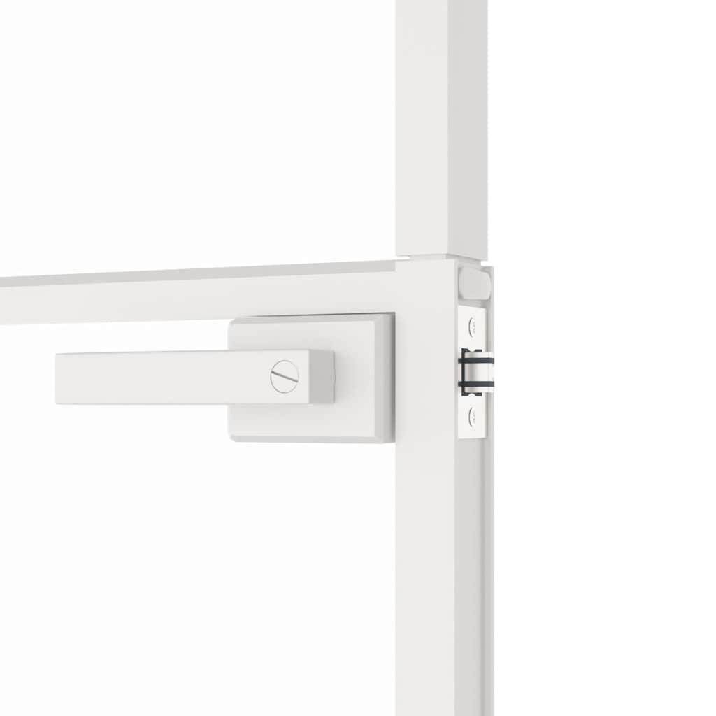 Interior Door White 83x201.5 cm Tempered Glass&Aluminium Slim