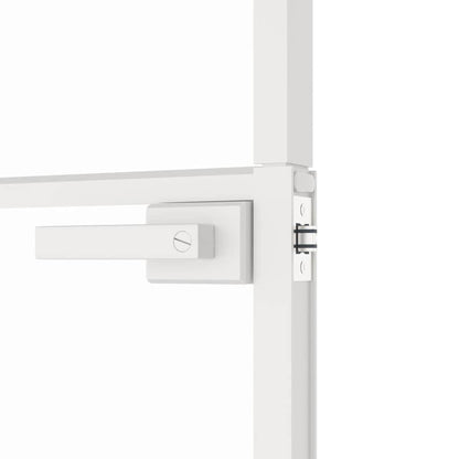 Interior Door White 83x201.5 cm Tempered Glass&Aluminium Slim