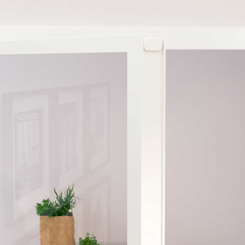 Interior Door White 102x201.5 cm Tempered Glass&Aluminium Slim