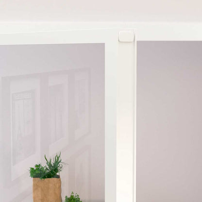 Interior Door White 102x201.5 cm Tempered Glass&Aluminium Slim