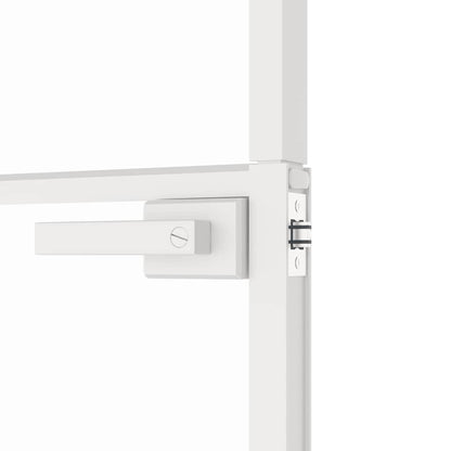 Interior Door White 102x201.5 cm Tempered Glass&Aluminium Slim