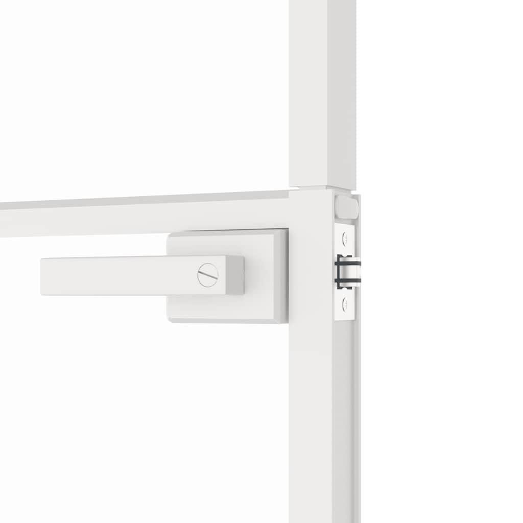Interior Door White 76x201.5 cm Tempered Glass&Aluminium Slim