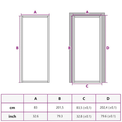 Interior Door White 83x201.5 cm Tempered Glass&Aluminium Slim