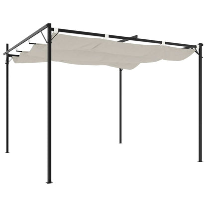 Pergola with Retractable Roof Cream 295x292x230 cm