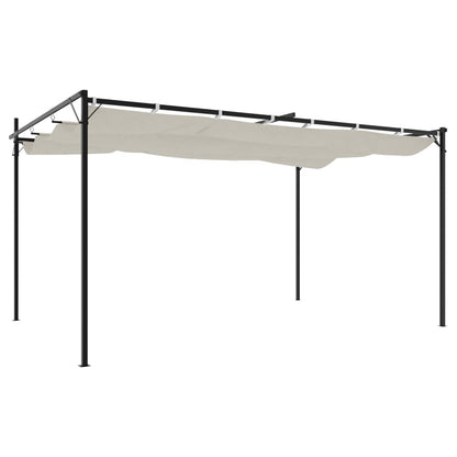 Pergola with Retractable Roof Cream 395x292x230 cm