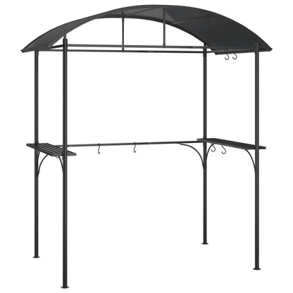 BBQ Gazebo with Side Shelves Anthracite 86.6"x45.3"x90.6" Steel