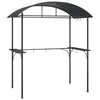 BBQ Gazebo with Side Shelves Anthracite 86.6"x45.3"x90.6" Steel