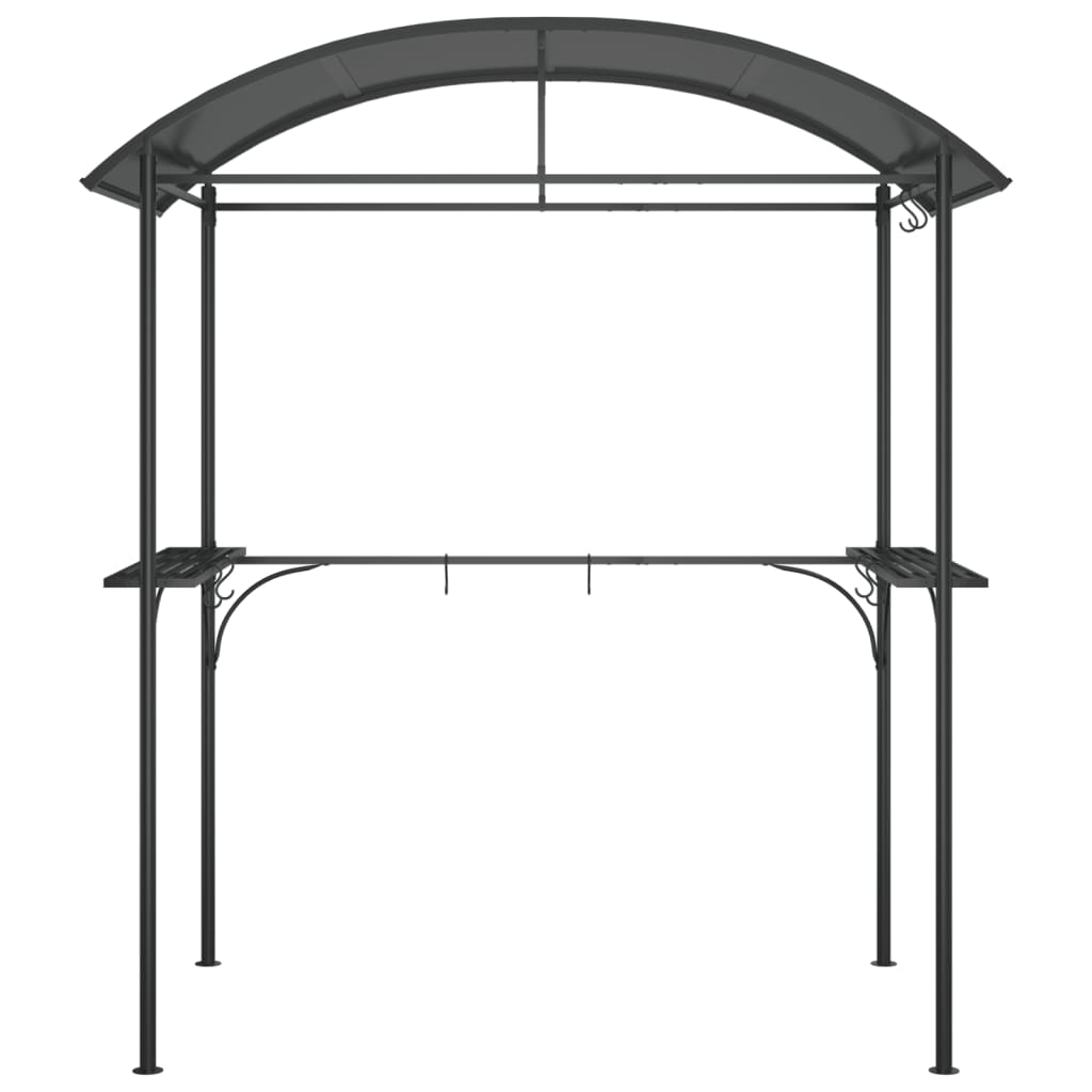 BBQ Gazebo with Side Shelves Anthracite 86.6"x45.3"x90.6" Steel