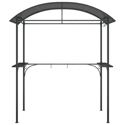 BBQ Gazebo with Side Shelves Anthracite 86.6"x45.3"x90.6" Steel