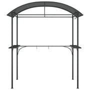 BBQ Gazebo with Side Shelves Anthracite 86.6"x45.3"x90.6" Steel