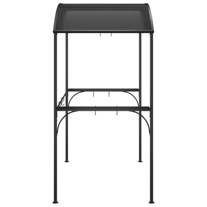 BBQ Gazebo with Side Shelves Anthracite 86.6"x45.3"x90.6" Steel