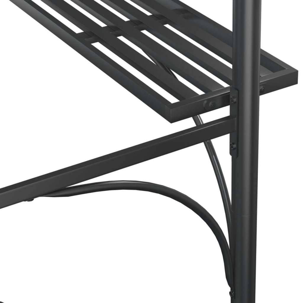BBQ Gazebo with Side Shelves Anthracite 86.6"x45.3"x90.6" Steel