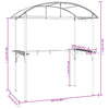 BBQ Gazebo with Side Shelves Anthracite 86.6"x45.3"x90.6" Steel