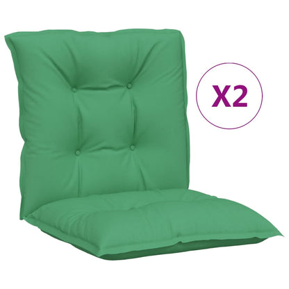 Garden Lowback Chair Cushions 2 pcs Green 100x50x7 cm Fabric