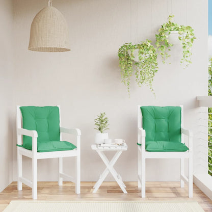 Garden Lowback Chair Cushions 2 pcs Green 100x50x7 cm Fabric