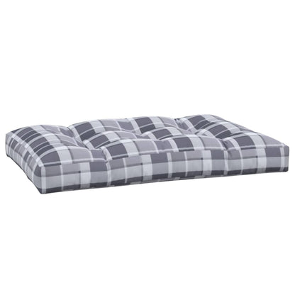 Pallet Cushion Grey Check Pattern 120x80x12 cm Fabric