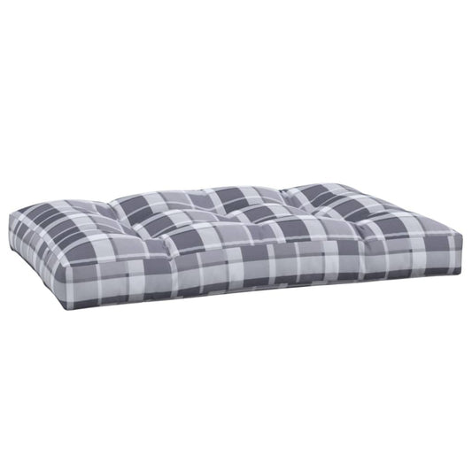 Pallet Cushion Grey Check Pattern 120x80x12 cm Fabric