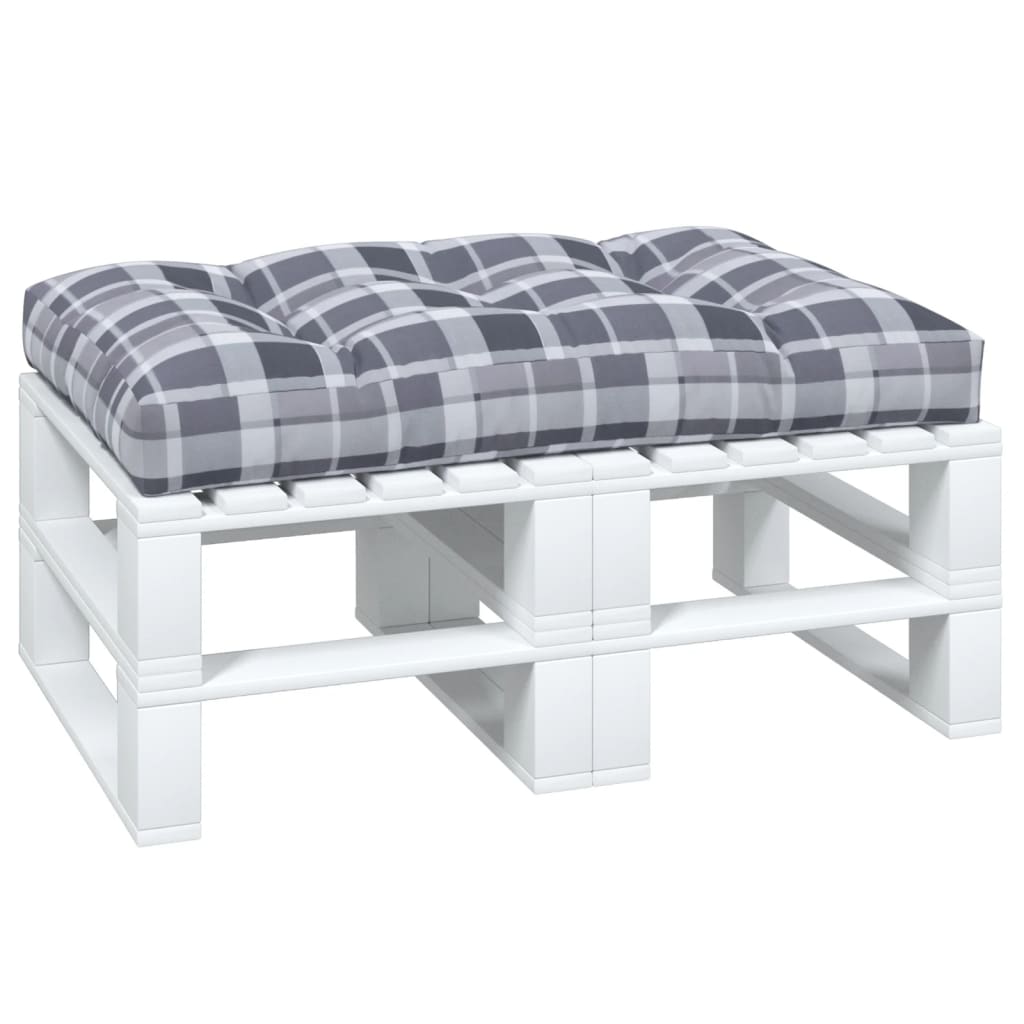 Pallet Cushion Grey Check Pattern 120x80x12 cm Fabric