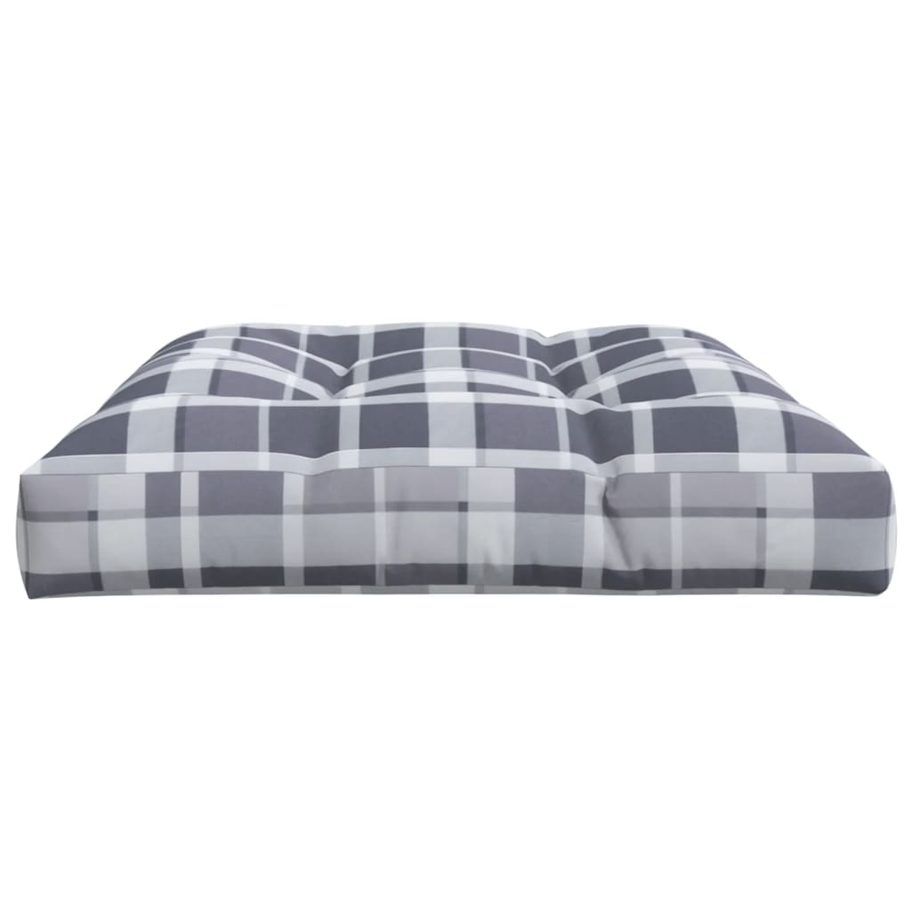 Pallet Cushion Grey Check Pattern 120x80x12 cm Fabric