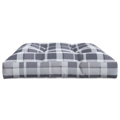 Pallet Cushion Grey Check Pattern 120x80x12 cm Fabric