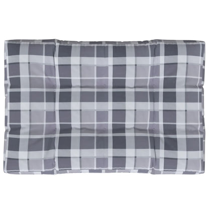Pallet Cushion Grey Check Pattern 120x80x12 cm Fabric