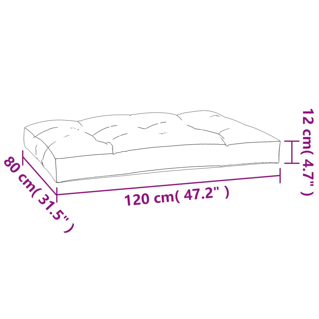 Pallet Cushion Grey Check Pattern 120x80x12 cm Fabric