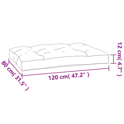 Pallet Cushion Grey Check Pattern 120x80x12 cm Fabric