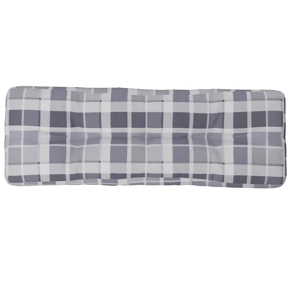 Pallet Cushion Grey Check Pattern 120x40x12 cm Fabric