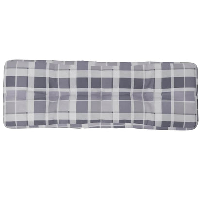 Pallet Cushion Grey Check Pattern 120x40x12 cm Fabric