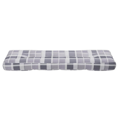 Pallet Cushion Grey Check Pattern 120x40x12 cm Fabric