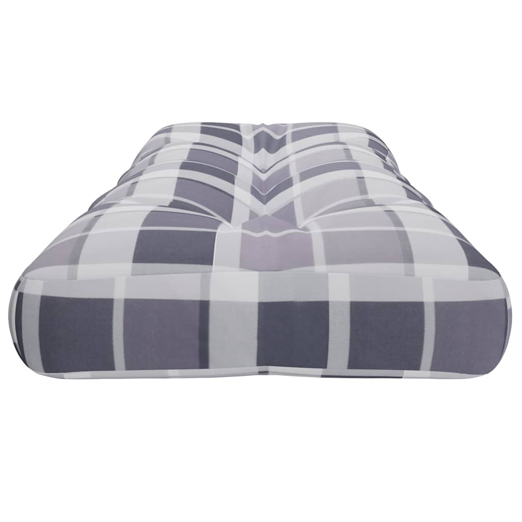 Pallet Cushion Grey Check Pattern 120x40x12 cm Fabric