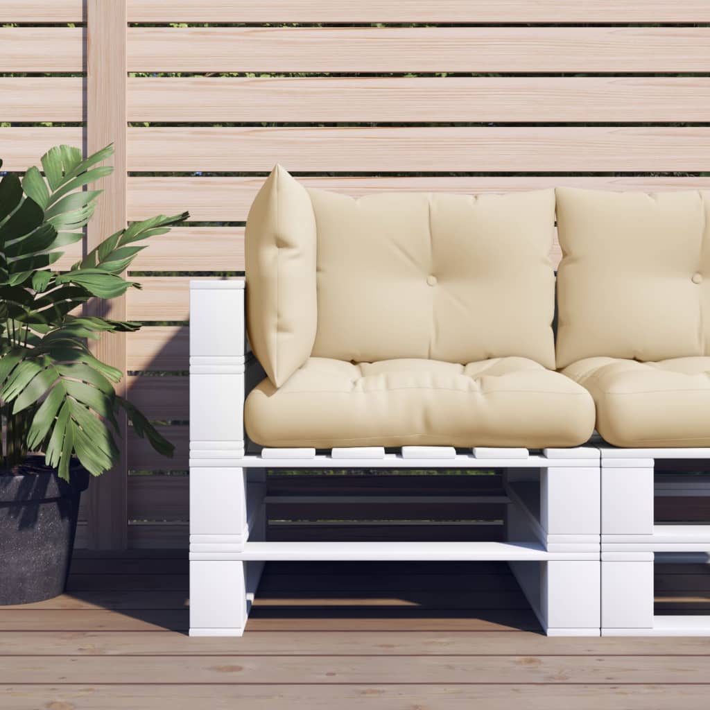 Pallet Cushions 3 pcs Beige Fabric