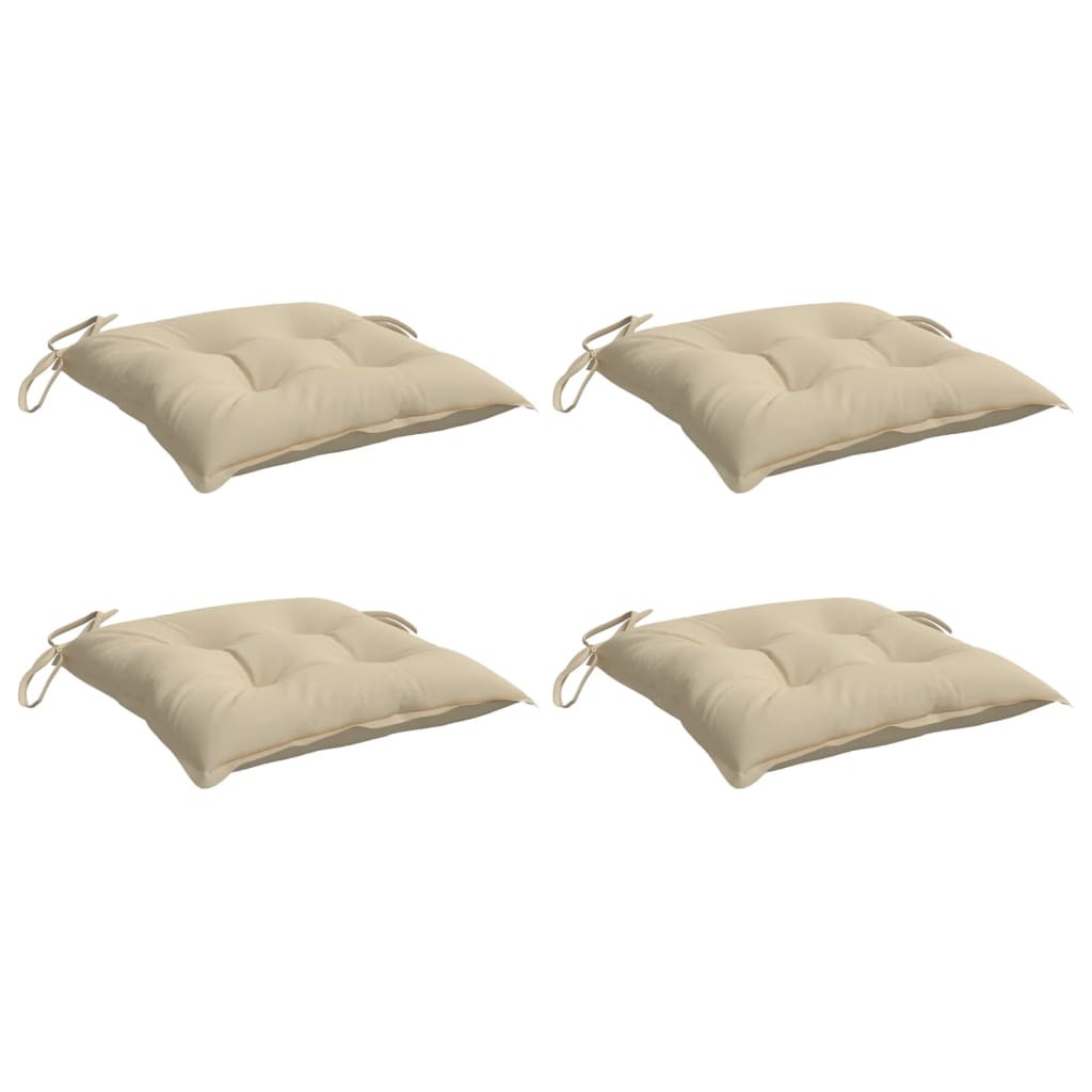 Chair Cushions 4 pcs Beige 15.7"x15.7"x2.8" Oxford Fabric