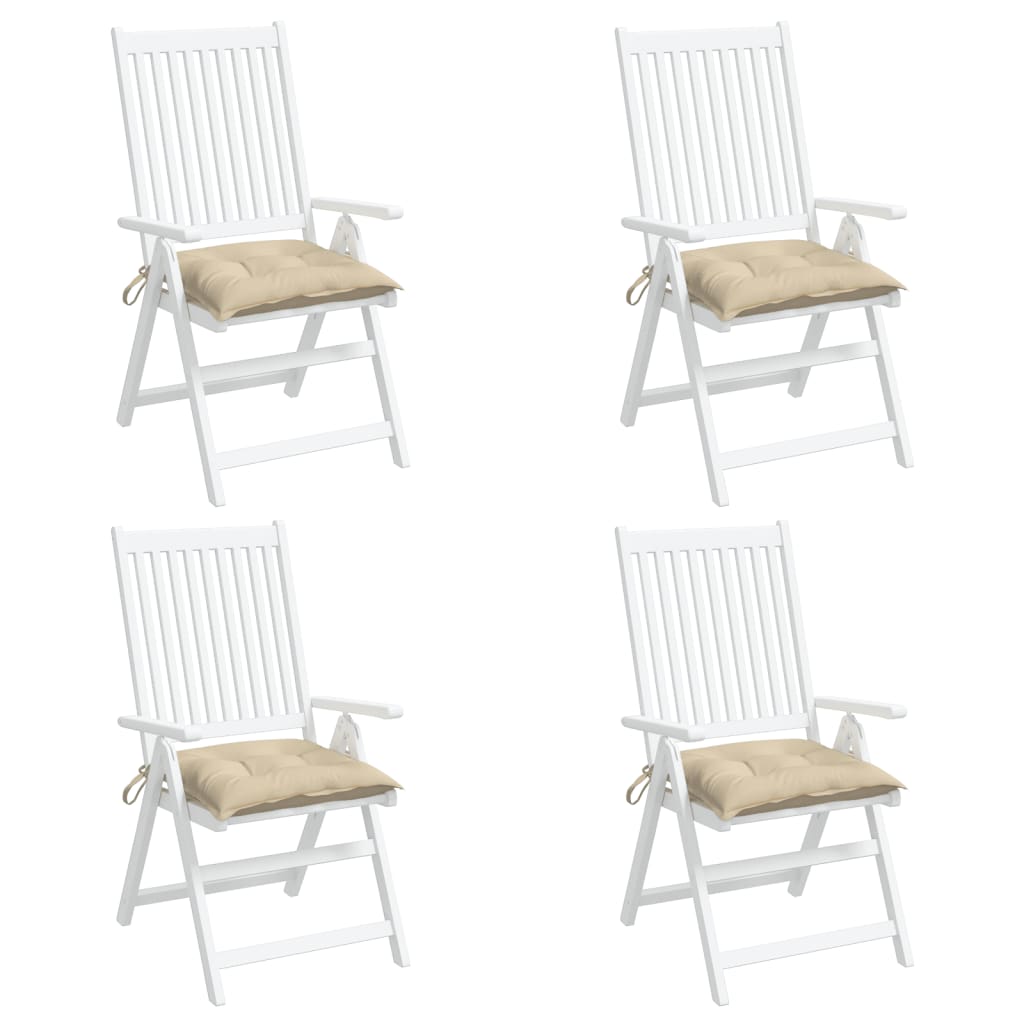 Chair Cushions 4 pcs Beige 15.7"x15.7"x2.8" Oxford Fabric