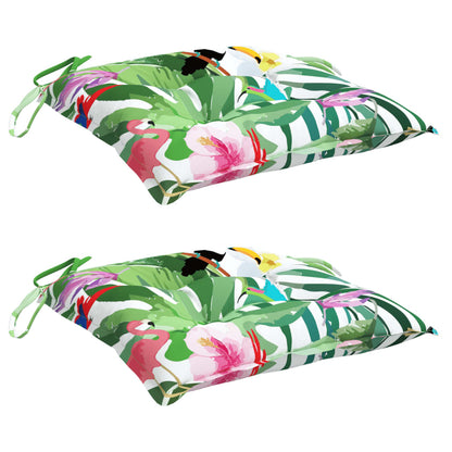 Chair Cushions 2 pcs Multicolour 40x40x7 cm Fabric