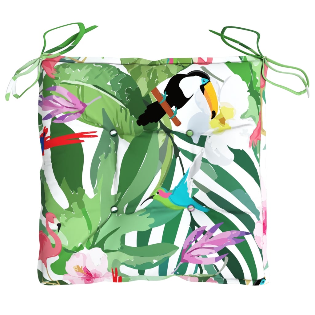 Chair Cushions 2 pcs Multicolour 40x40x7 cm Fabric
